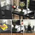 thumbnail image 6 of AWQM 7 Piece Kitchen Dining Table Set for 6, Glass Dining Table and 6 PU Leather Chairs for Kitchen, Dining Room, Black, 6 of 9