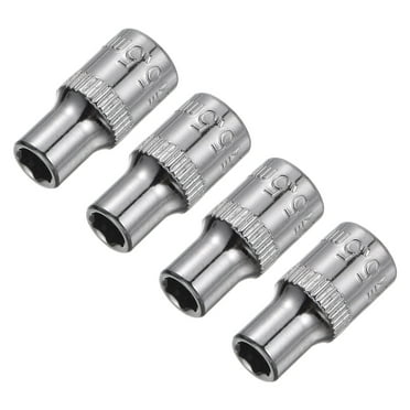 Uxcell 4Pcs 1/4-inch Drive 5.5mm Steel Chrome Plated 6-Point Shallow Socket