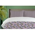 thumbnail image 4 of Ambesonne Retro Duvet Cover Sets, Music Cassettes Art Pattern, 2-King, Lavender and Multicolor, 4 of 7
