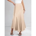 thumbnail image 6 of Womens Skirts Business Casual Clothes High Waisted Cocktail Party Wedding Guest Mermaid Maxi Skirt Champagne Color XL, 6 of 9