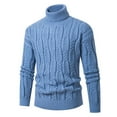 thumbnail image 2 of FYDUU Men's Classic Sweaters Mens Turtleneck Sweaters Long Sleeve Thick Knitted Pullover Solid Color Sweater Warm Knit Sweater Trendy Soft Knitwear, 2 of 8