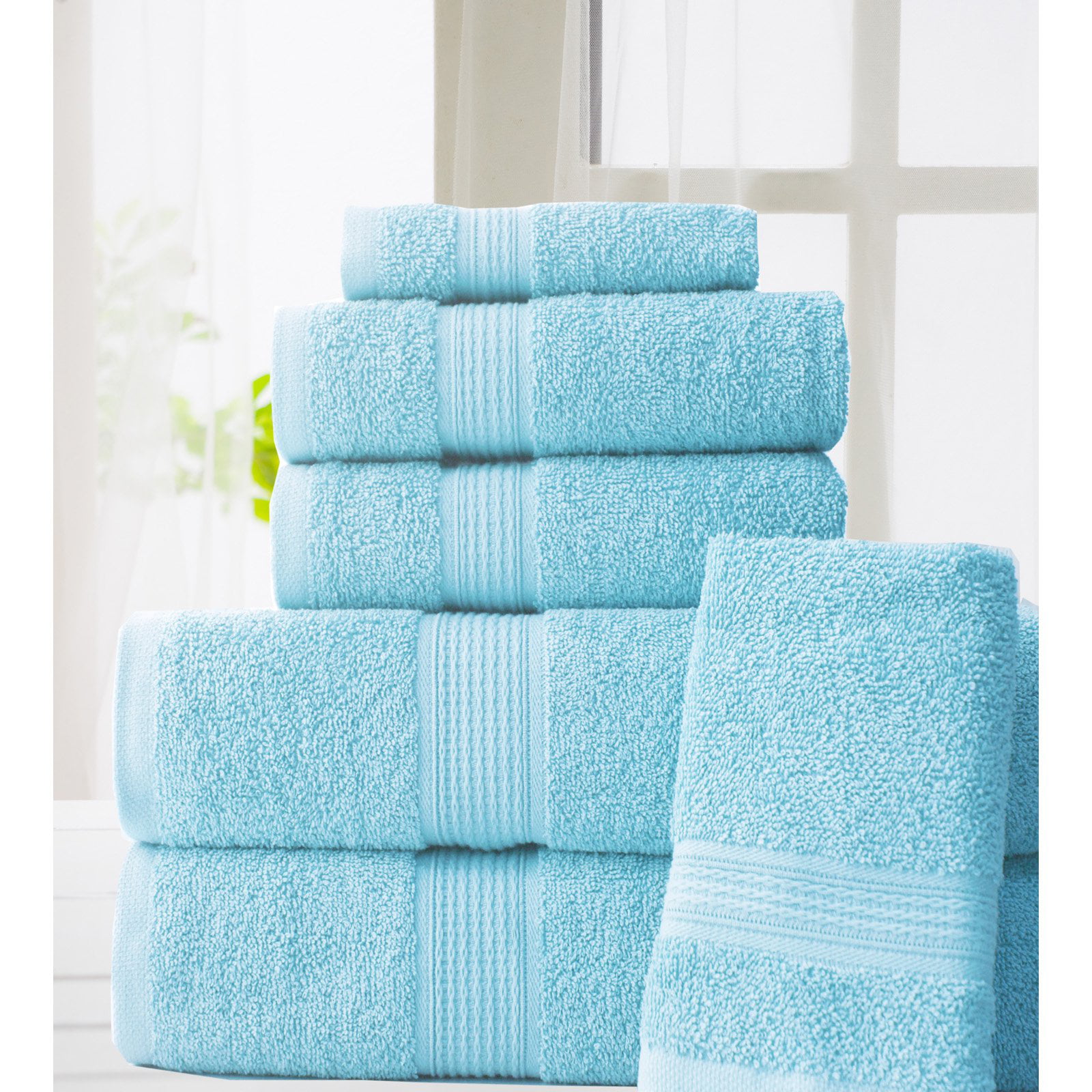  Welspun Basics Luxurious 100% Hygro Cotton 6 Piece Towel Set, Yellow, Quick Dry, Absorbent, Durable, Softer & Lofter Wash After Wash, Sustainable, 600 GSM