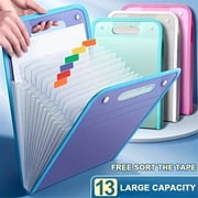 Clearance School Supplies under $5,A Portable Bag With 13 Compartments Made Of Thickened Translucent PP Material For Storing Student Test Papers And Data Files.