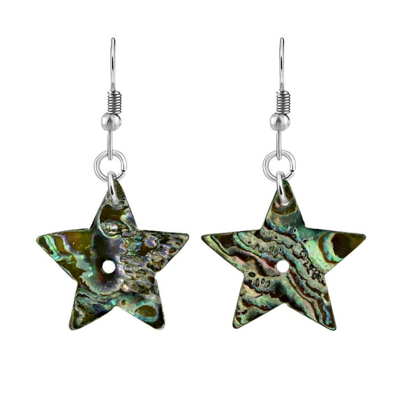 Star of the Ocean Natural Abalone Seashell Dangle Earrings