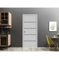 thumbnail image 5 of Slab Barn Door Panel 24 x 80 inches | Planum 0015 Grey Matte with Frosted Glass | Sturdy Finished Interior Doors | Pocket Closet Sliding, 5 of 6