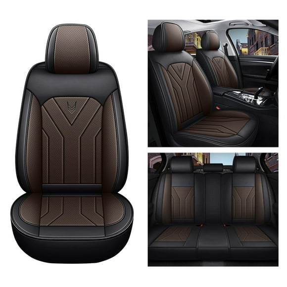 Maidao Car Seat Covers for Suzuki for Alto 1998-2009 5 Seats Compatible Airbag Waterproof Front Rear Cushion Protector Black and Coffee