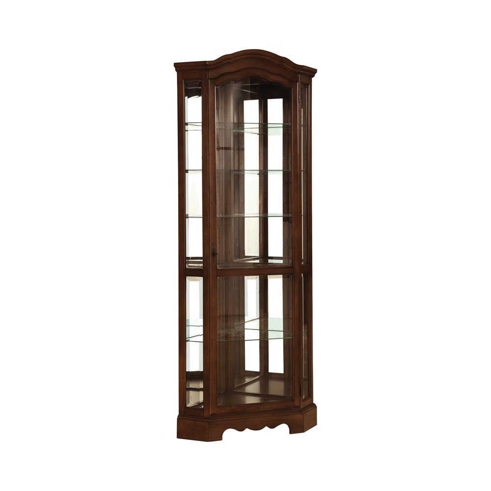 6shelf Corner Curio Burnished Brown