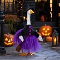 thumbnail image 6 of Porch Goose Halloween Outfit 19-23 Inch Purple Witch Dress with Hat and Broom Weather Resistant Outdoor Front Porch Patio Garden Decor, 6 of 6