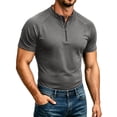 thumbnail image 2 of Thousandth Men Athletic Tops Casual Half Zip Mock Neck Slim Fit Workout Tees Moisture Wicking Stretch Fit Breathable Shirts for Golf Running Gym, 2 of 7