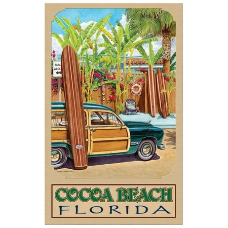 Cocoa Beach Florida Beach Access Travel Art Print Poster by Evelyn Jenkins Drew (12
