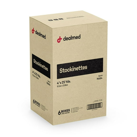 Dealmed 4" Cotton Stockinette | Tubular Knitted Constructed Sleeve for Skin Protection and Keep Dressings in Place (Pack of 6)