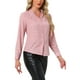 thumbnail image 4 of Camisa de manga larga con cuello alto Allegra K para mujer con estrellas metálicas en color rosa claro, 4 of 5