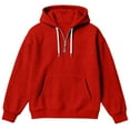 thumbnail image 5 of Telankuip Mens Waffle Quarter Zipper Hoodies Soft Cozy Solid Color Loose Hooded Sweatshirts Long Sleeve Drop Shoulder Oversized Drawstring Pullover Tops with Pockets Red S, 5 of 5