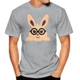 thumbnail image 3 of Youth Short Sleeve T-Shirt, Parent-child Outing Wear Tops, Easter Bunny Pattern, Comfort Tee, Multi-Size, Grey, 3 of 15