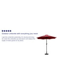 thumbnail image 4 of BizChair Red 9 FT Round Umbrella with Crank and Tilt Function and Standing Umbrella Base, 4 of 12