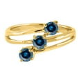 thumbnail image 2 of Aonejewelry 0.50 Ct. Ttw Blue Diamond Simple Fashion Ring In 10K Yellow Gold, 2 of 4