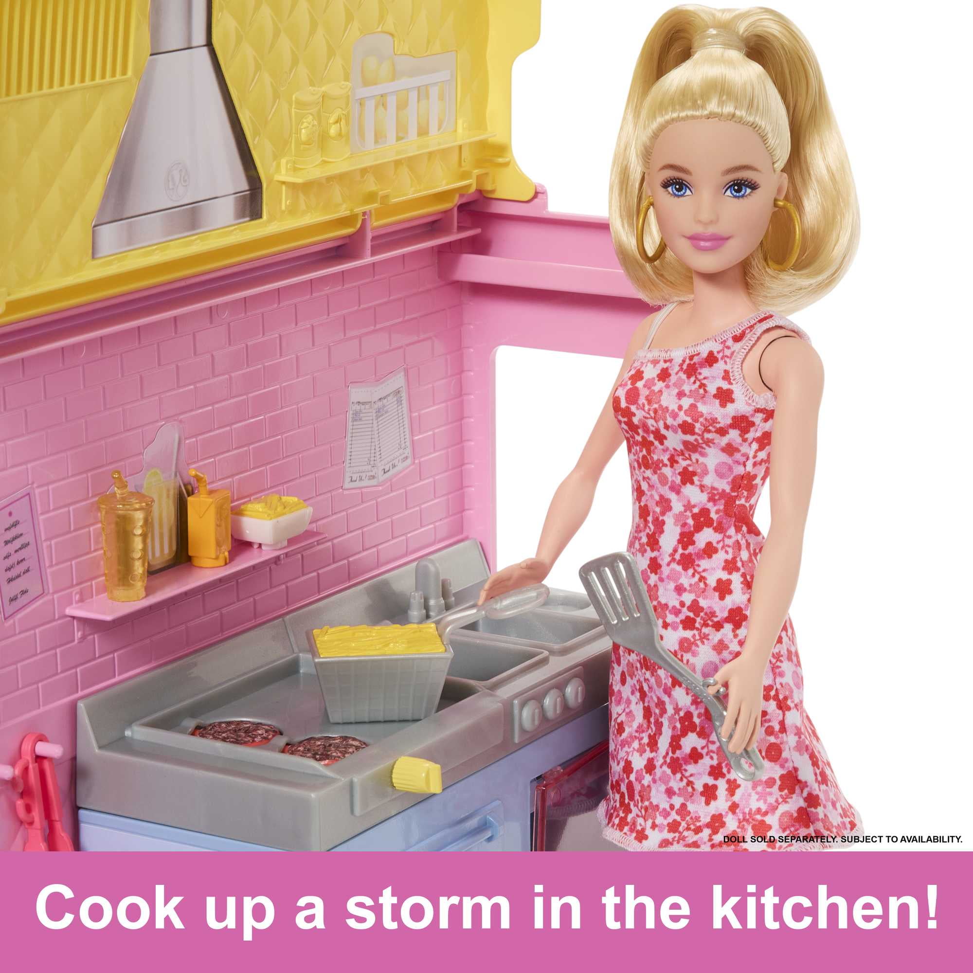Barbie Sets, Lemonade Truck Playset with Prep & Dining Areas, 25 Pieces [Walmart Exclusive]