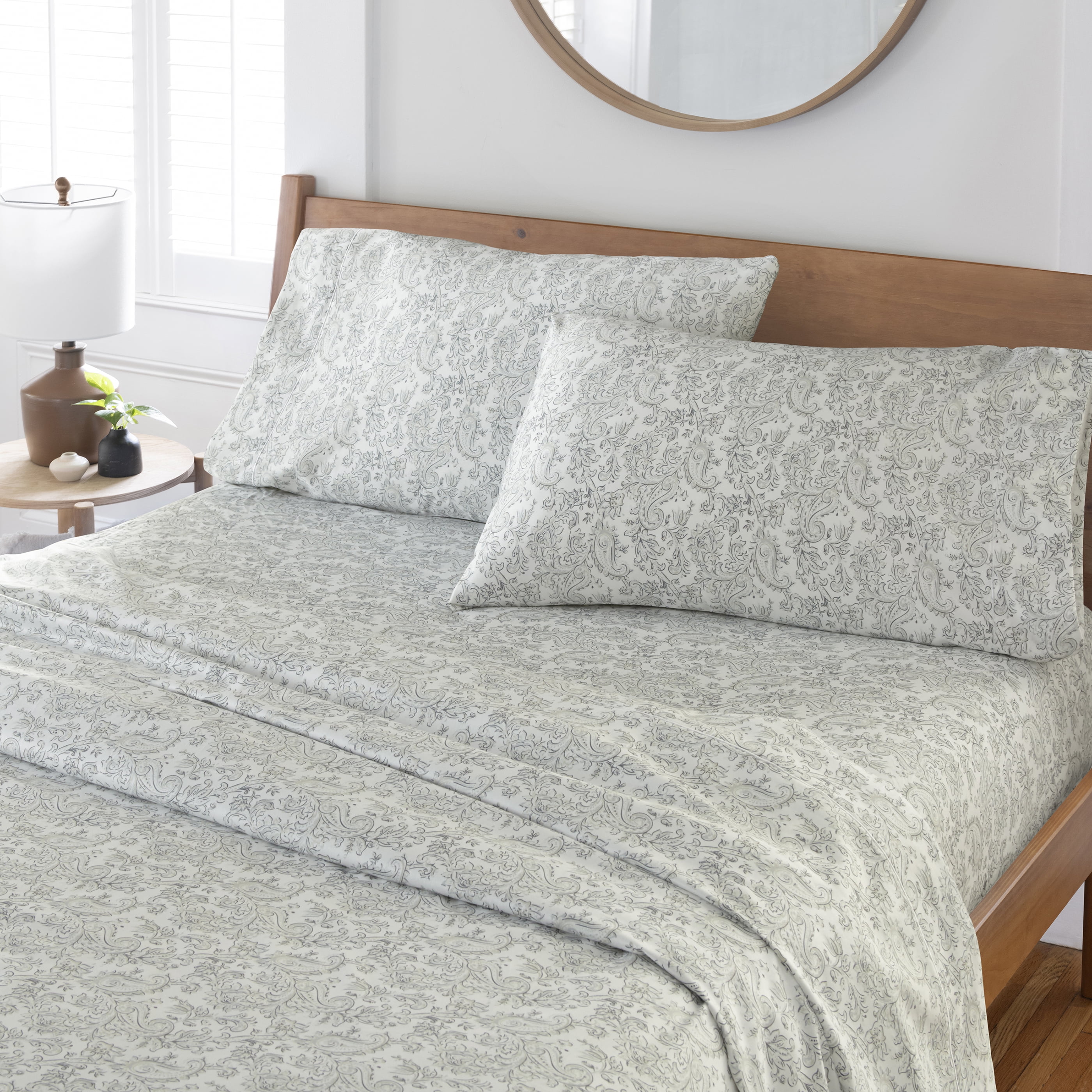 Better Homes & Gardens Performance HYGROCOTTON 2-Piece 400 Thread Count Paisley Taupe Pillowcase Set, Standard/Queen