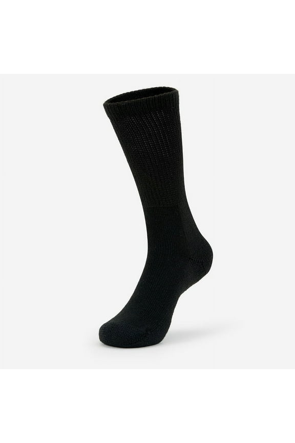 Unisex Walking Moderate Cushion Crew Sock Black - WX-552  BLACK