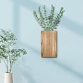thumbnail image 3 of Wooden Wall Planter With Artificial Plants, Indoor Wooden Pocket Vase, 3 of 6