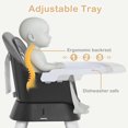 thumbnail image 5 of AILEEKISS 8-in-1 Baby High Chair, Toddler Booster Seat with Dishwasher-Safe Tray, Dark Grey, 5 of 9