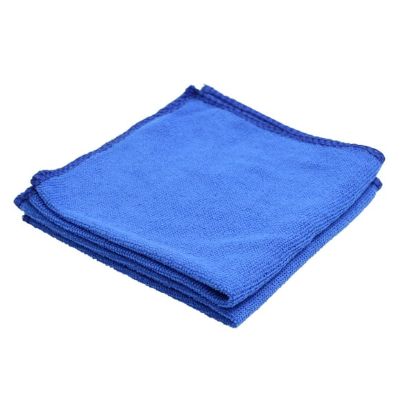2pcs Blue Microfiber Cleaning Cloth Absorbent Car Washing Towel 30cm x 30cm