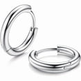 thumbnail image 1 of Chenchen G23 Solid Titanium Hoop Earrings Implant Grade Hypollergenic Small Huggie Hoop Earrings Hinged Sleeper Cartilage Earrings for Women Men Silver Black 14K Gold Plated 8mm 10mm 12mm, 1 of 1