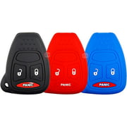 3x New Key Fob Remote Fobik 3 Buttons Silicone Cover Fit/For Jeep Dodge Chrysler.
