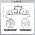 thumbnail image 3 of 57th Birthday Sash and Tiara for Women - Fabulous Glitter Sash + Waves Rhinestone Silver Premium Metal Tiara for Her, 57th Birthday Gifts for 57 Party, 3 of 12