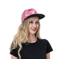 thumbnail image 4 of Flat Bill Trucker Hats for Women Men - Pink Camouflage Adjustable Flat Baseball Cap Snapback Hats Dad Hats for Men, 4 of 7