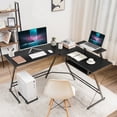 thumbnail image 2 of Costway L Shaped Computer Desk Home Office Workstation w/ Movable Monitor Stand Black, 2 of 10