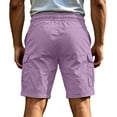 thumbnail image 3 of Havenx Men Cargo Shorts Elastic Waist Drawstring Cargo Shorts with Multi Pockets Stretch Knee Length Pants Outdoor Hiking Work Comfort Athletic Classic Clothes,Light Purple 4XL, 3 of 5