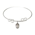 thumbnail image 1 of 8 inch Round Double Loop Bangle Bracelet w/ St. Dominic de Guzman in Sterling Silver, 1 of 3