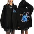 thumbnail image 3 of Sudadera con capucha de dibujos animados de Disney Stitch para mujer, ropa de calle de Manga, Harajuku, Anime, divertido, invierno, años 90, 3 of 5