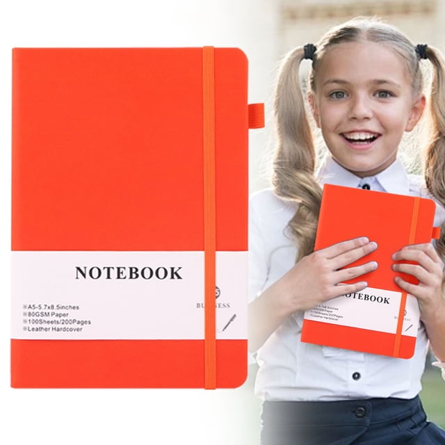Yuehao Lined Journal Notebook, Orange A5 Hardcover 200 Pages for Work Sc-hool Note Taking