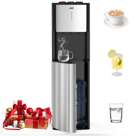 IKT Bottom Load Water Dispenser for 3-5 Gallon Bottle UV Self Cleaning Hot Cold and Room with Child Safety Lock,