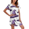 thumbnail image 2 of CQXIDFH Women Halloween Nightgown Short Sleeve Crew Neck Sleep Dress Print Loose Casual Loungewear Summer Fall Holiday Sleep Shirt Dress, Sleepwear Hot Sales, 2XL, 2 of 4
