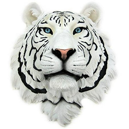 White Tiger Head Mount Wall Statue Bust, 16 in. X 13 1/4 in. X 8 in. By Private