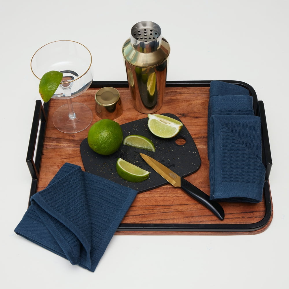 Thyme & Table Ultra Absorbent Navy Cotton Kitchen Towels, 4 Pack