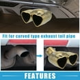 thumbnail image 5 of Dual Exhaust Tip Heart Shaped Tail Pipe 2.4Inch Inlet 2.7x2.4Inch Outlet 8.7Inch Length Curved Gold Tone, 5 of 6