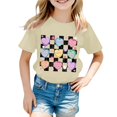 thumbnail image 2 of T-shirt Décontracté à Manches Courtes et Col Rond avec Imprimé Lettre pour Filles, Mode Quotidienne, 2 of 4