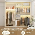 thumbnail image 2 of Homieasy 96'' Hanging Closet System, 8FT Closet Organizer System with Hanging Rod, Walk In Mounted Closet System, Built-In Clothes Garment Rack with 3 Shelving Towers(Can Be Cut To Fit), White, 2 of 6