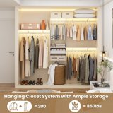 Homieasy 96'' Hanging Closet System, 8FT Closet Organizer System with ...