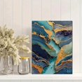 thumbnail image 2 of Blue Marble Alcohol Ink Abstract Canvas Modern Living Bedroom Office Wall Art, 2 of 8
