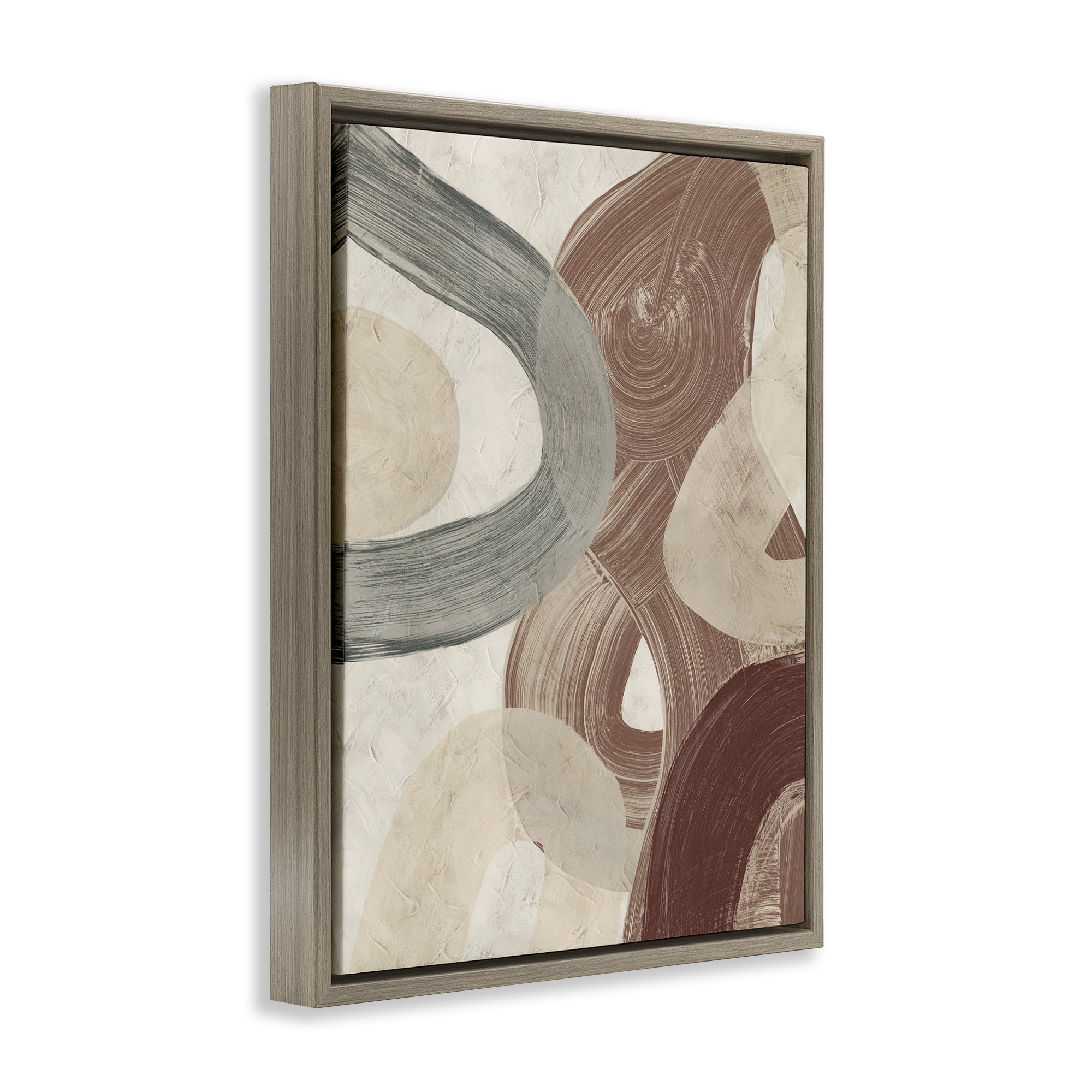 Stupell Industries Abstract Southwestern Neutrals Abstract Painting Brown Floater Framed Canvas Art Print Wall Art, 17 x 21