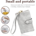 thumbnail image 4 of Cartera corta de piel con protección RFID para mujer, suave, cómoda y bonita cartera con muchas ranuras para tarjetas, color rosa, 4 of 6