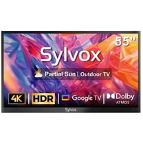 SYLVOX 55" Outdoor Smart TV, 4K UHD Google TV for Partial Sun,1000-Nit Brightness, IP55 Weatherproof, Dolby Atmos (Deck Pro 2.0)