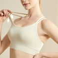 thumbnail image 2 of SMihono Fashion Womens Seamless Strappy Longline Sports Bra - Medium Support Scoop Neck Criss Cross Padded Yoga Workout Cami White S, 2 of 5