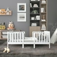 thumbnail image 2 of Topbuy 2-in-1 Convertible Kids Furniture Bed Toddler Crib with 2 Side Safety Guardrails White, 2 of 6