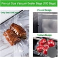 thumbnail image 6 of BoxLegend Vacuum Sealer Bags, 8"x 12"x 100 Count Pre-Cut Food Vacuum Seal Bags,Clear, 6 of 6